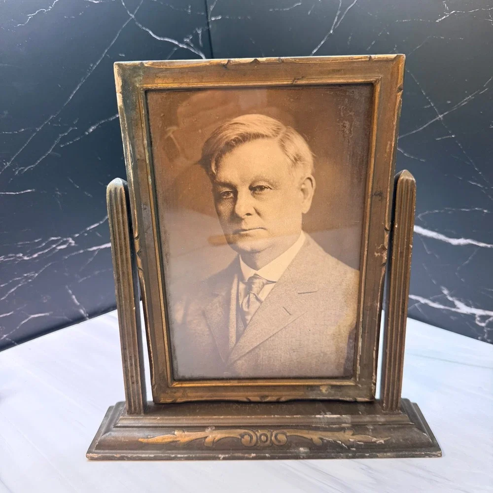 Antique 1920s Art Deco Swing Tilt Portrait Picture Frame Photo Wood Art Deco